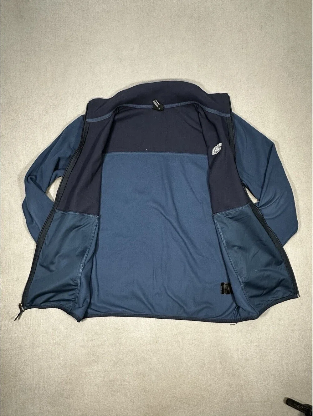 The North Face Mens Medium Full Zip Fleece Jacket Blue Two Tone Outdoor